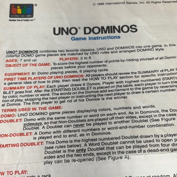 Vintage Uno Dominos by International Games A Whole New Dimension of UNO Fun! - Picture 3 of 8